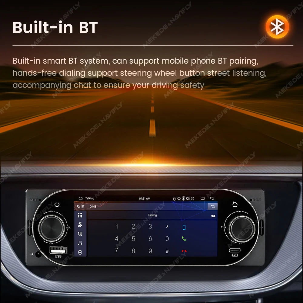 1Din 5.2inch Dual Knob Car Radio MP5 Player Wireless CarPlay Android Auto multimedia playe