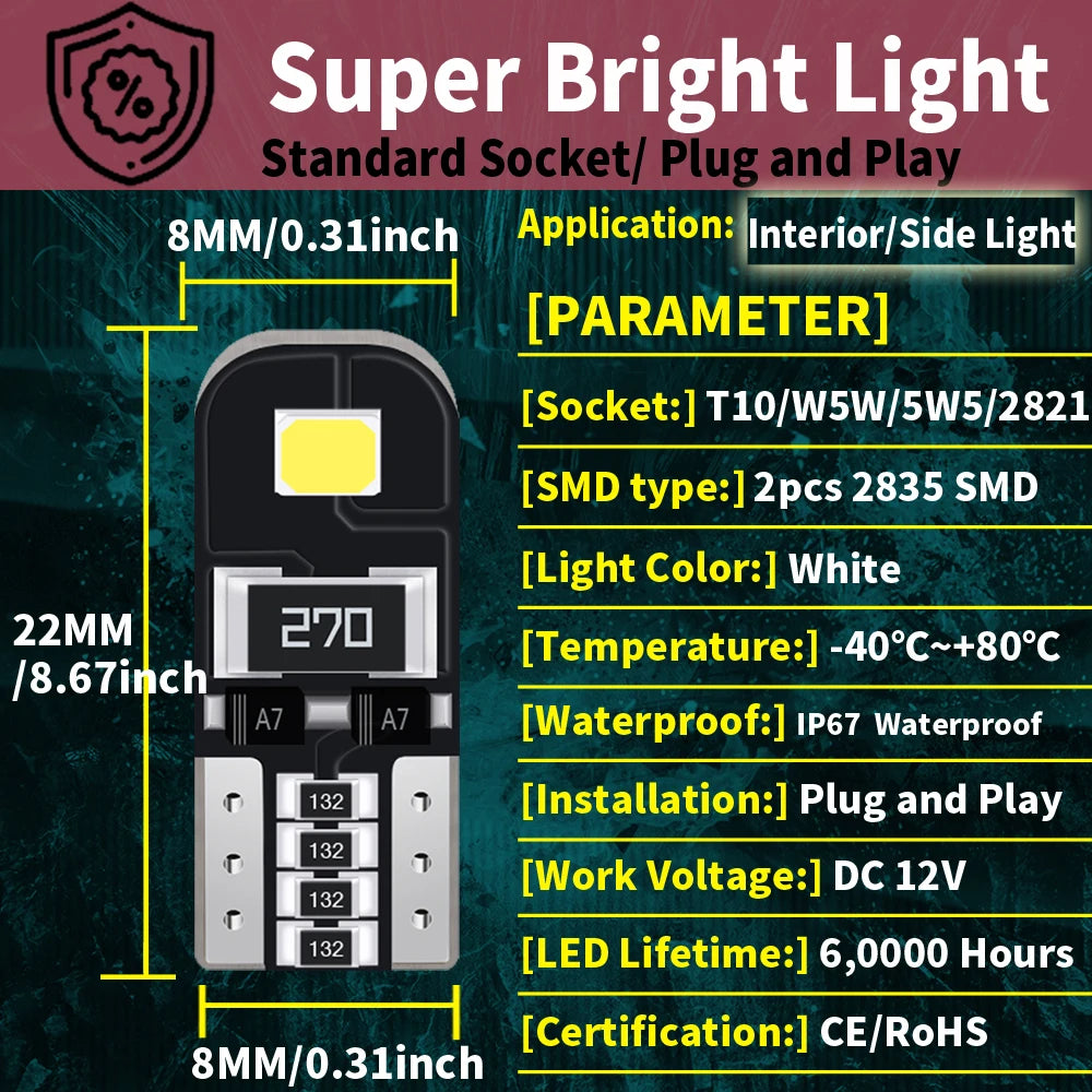 LED Interior Light Kit for BMW F20 E81 F34 - Canbus Error-Free Interior Bulbs