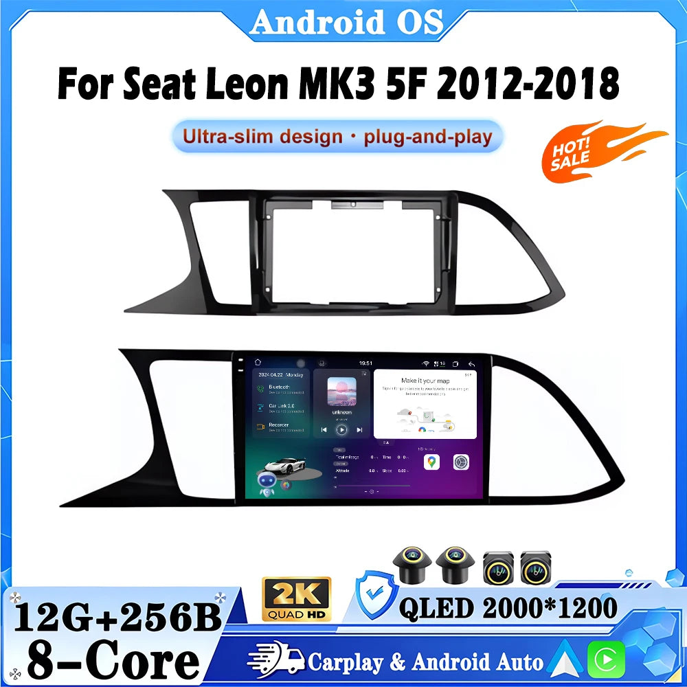 Car Radio Multimedia Player For Seat Leon MK3 5F 2012-2018 Wireless Car Play Android 16 Au