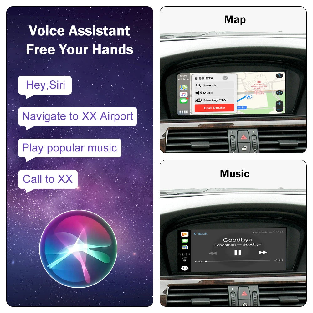 Wireless CarPlay for BMW 3 Series E90 E91 E92 E93 5 Series E60 E61 2008-2013 Android Auto  | AUTOKITSHOP