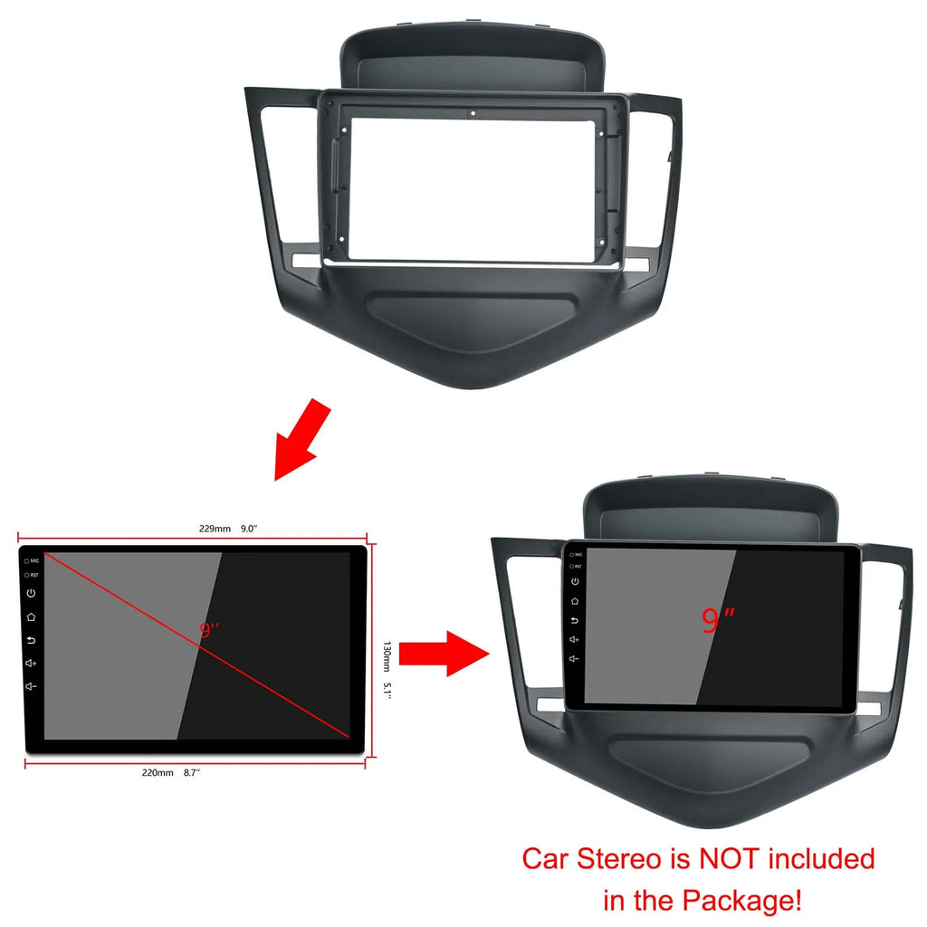 9 Inch Car Fascia for CHEVROLET CRUZE 2009 10 11 12 13 2014 Stereo Panel Dash Installation | AUTOKITSHOP