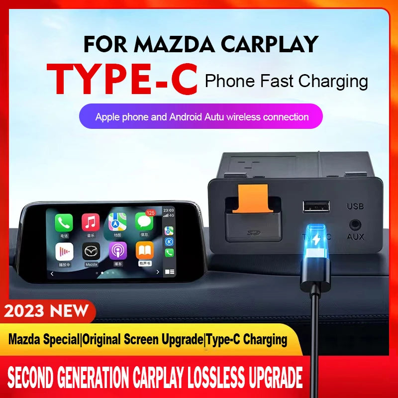 Type-c For Apple CarPlay Android Auto Wireless connection Bluetooth WIFI For Mazda 2 3 6 C