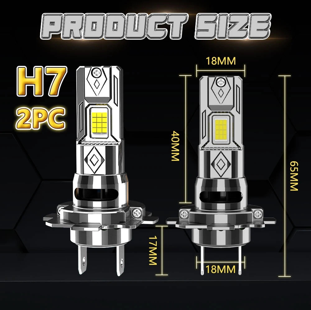 H7 LED Headlamp 800000LM 800% Brighter Than Halogen Wireless Led Headlight 6000K Plug And