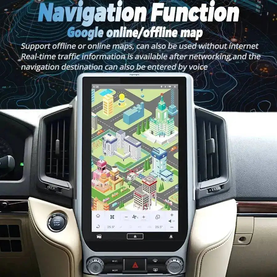 1920*1080 AHD Screen Android 15 Carplay For Toyota Land Cruiser 200 2016 2017 2018 Stereo