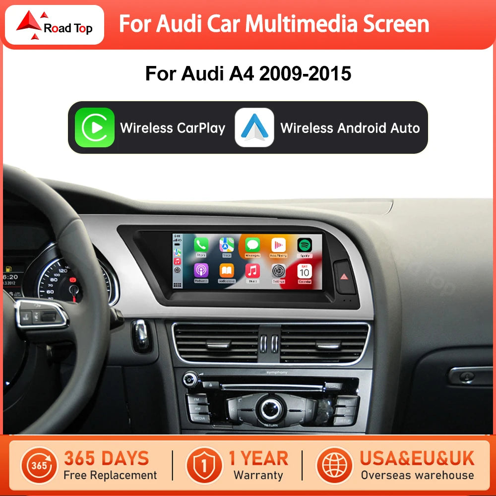8.9' Linux Touch Screen Multimedia Display For Audi A4 2009-2015 with Wireless CarPlay And | AUTOKITSHOP