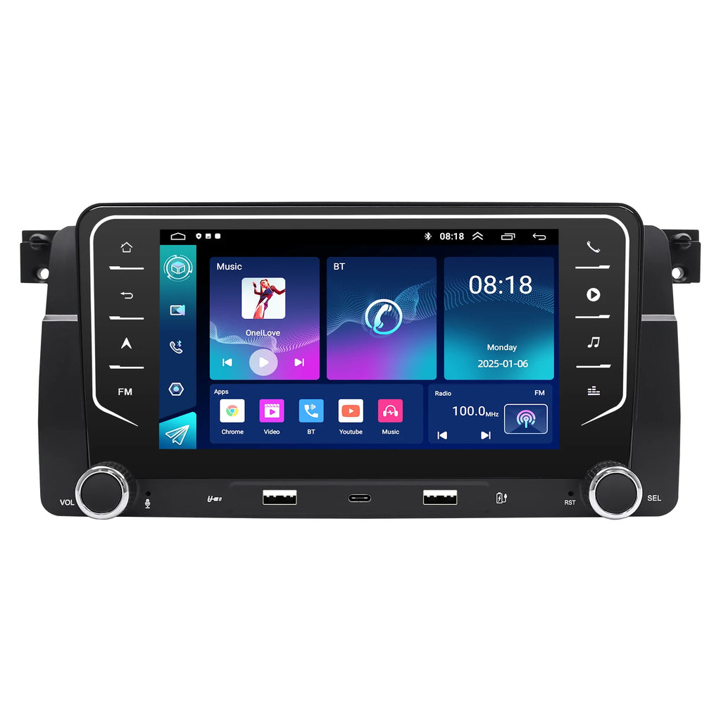 7" Android Car Radio GPS for BMW E46 1999-2004 Wireless CarPlay Android Auto Bluetooth Steering Control - Type-C 2GB 64G