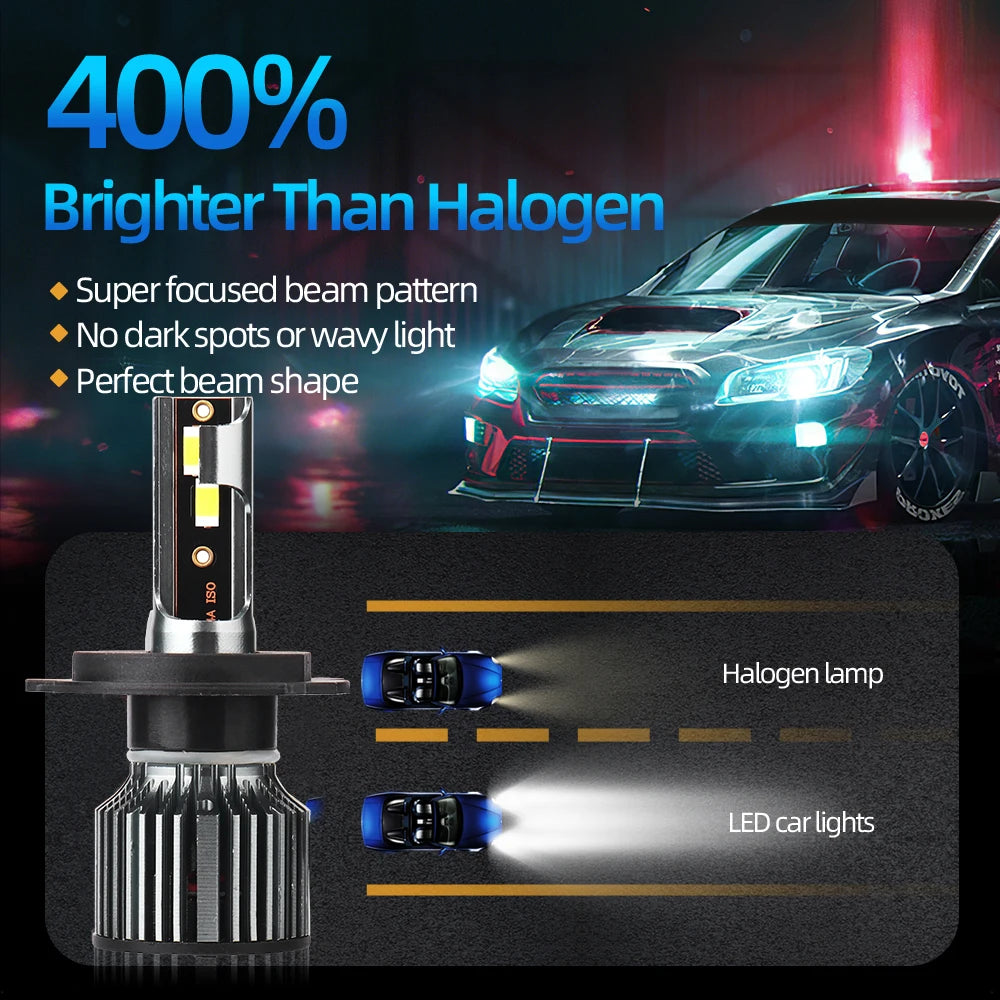 2/4PCS LED 12V H11 30000LM H4 Led Car Headlight Bulb 180W Super Bright Auto Lamp Fit For T