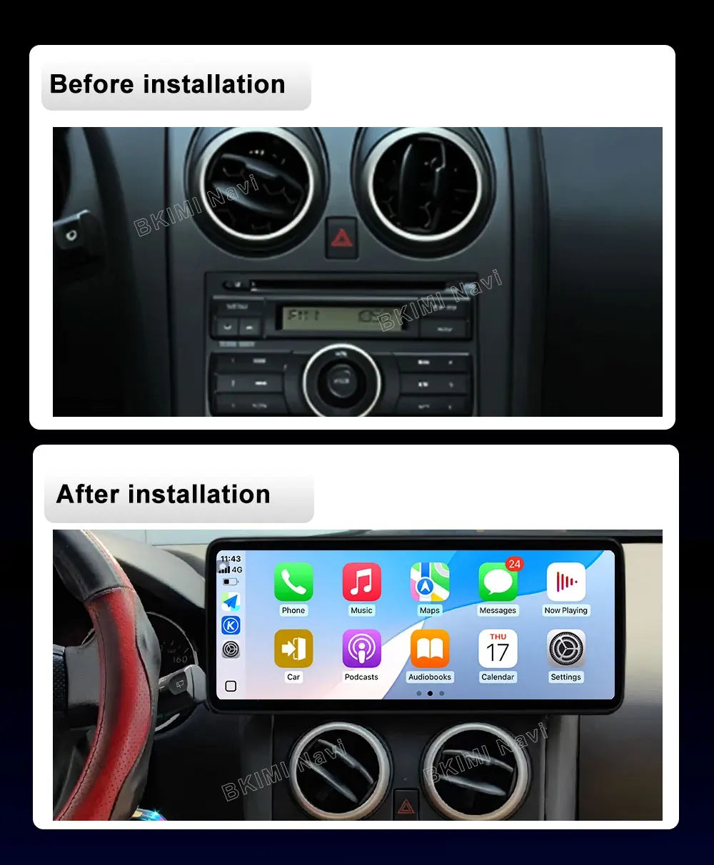 12.3" Multimedia Player Car Radio for Nissan Qashqai 2008-2015 - GPS, Carplay, Android Auto, 4G WiFi Head Unit