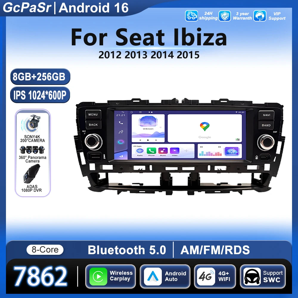Android 16 Car Radio Multimedia Player For Seat Ibiza 2012 2013 2014 2015 Stereo Head Unit