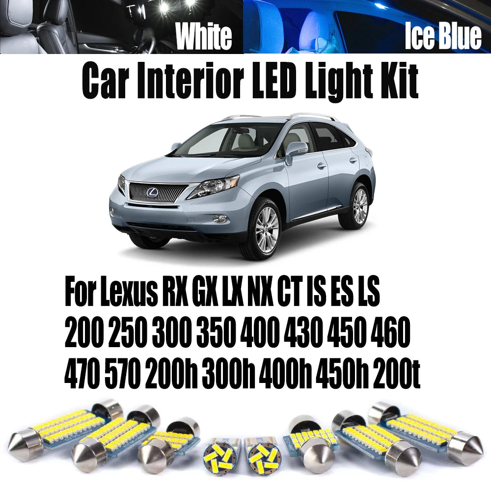 LED Interior Light Kit for Lexus RX GX LX NX CT IS ES LS 200 250 300 350 400 430 450 460 470 570 200h 300h 400h 450h ...