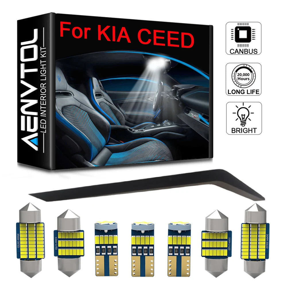 LED Interior Light Kit for Kia MK1 MK2 MK3 2006-2020 - Canbus Error-Free Interior Bulbs