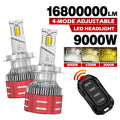 H4 LED H11 9005 HB3 9006 HB4 9012 6000K 4300K 3000K H7 LED Bulb Three Color Remote Control