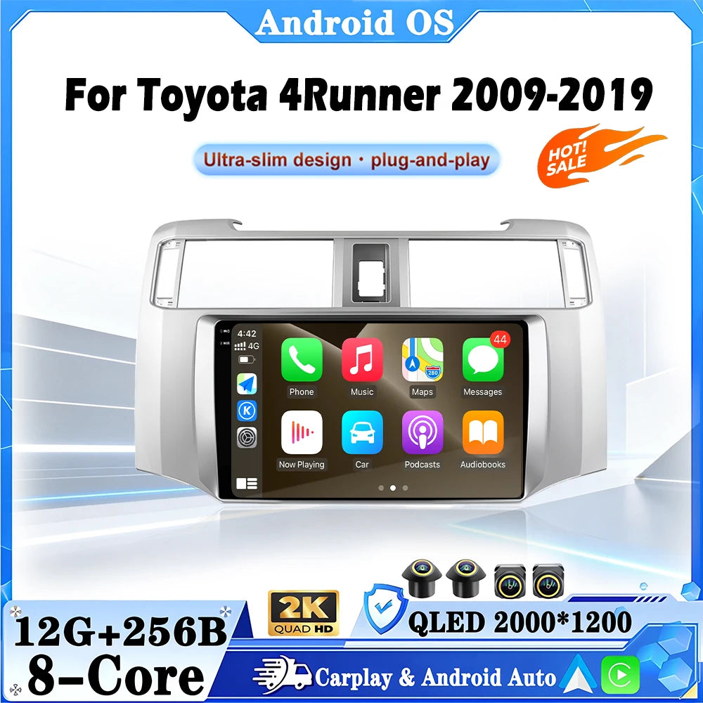 9 Inch Android 16 For Toyota 4Runner 2009-2019 Car Radio 4G WIFI DSP Stereo Multimedia Pla