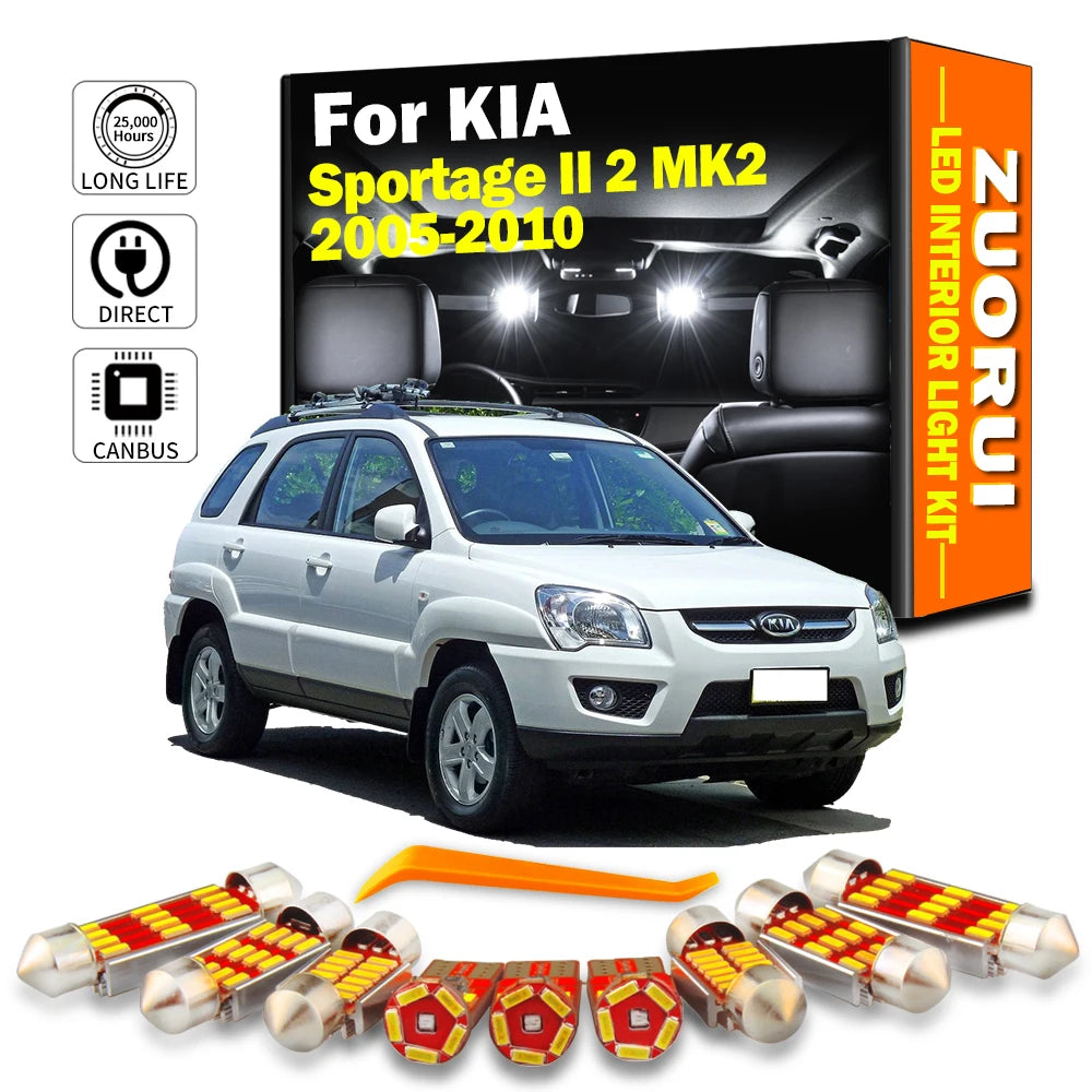 12-Piece LED Interior Light Kit for KIA Sportage II 2 MK2 - Canbus Error-Free Bulbs | AUTOKITSHOP