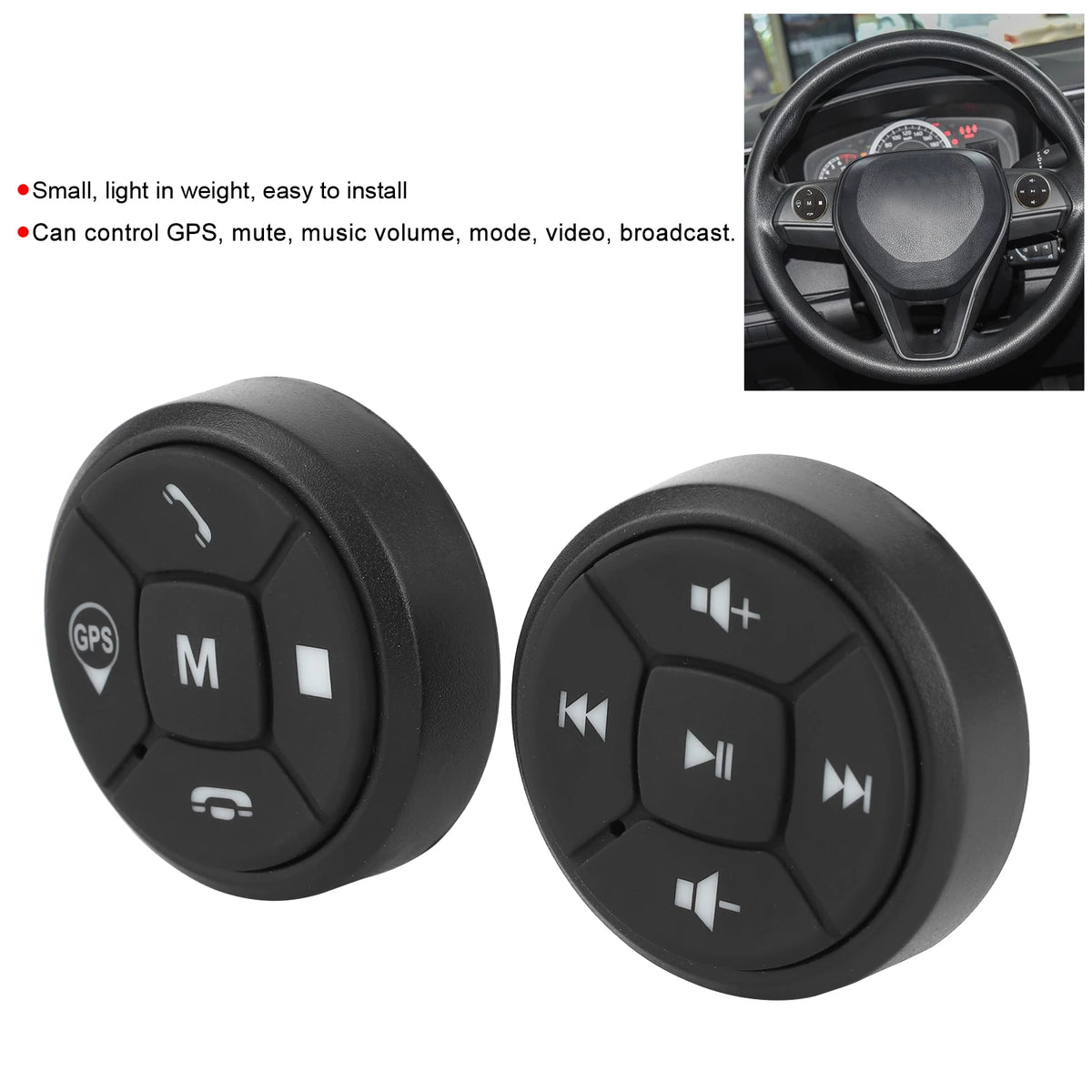 Car Steering Wheel Wireless Steering Wheel Control Button Steering Wheel Control Button Volume G - Automotive LED Light