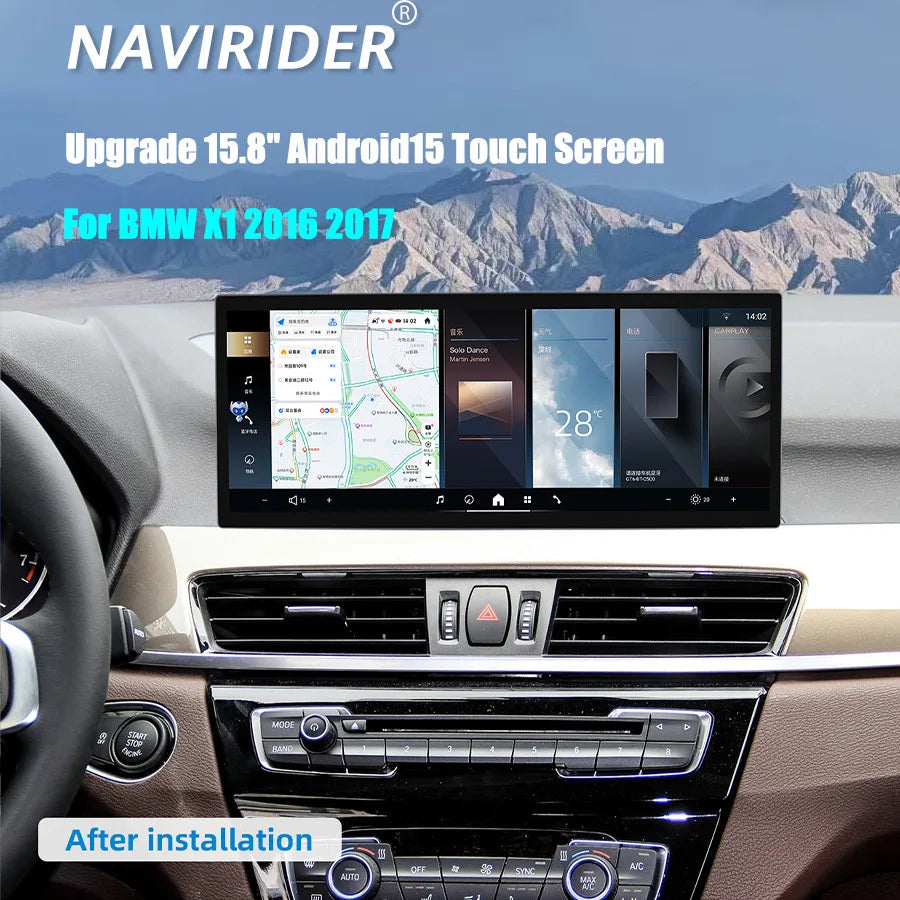 Upgrade 15.8" Android15 Touch Screen For BMW X1 2016 2017 NBT Car Radio Stereo Carplay 4G  | AUTOKITSHOP