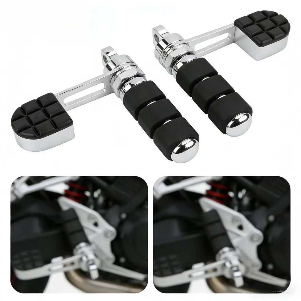 Chrome Motorcycle Stirrup Heel Foot Rest Pegs Fit For Harley Sportster XL883 XL1200 Softail Dyna - Automotive LED Light