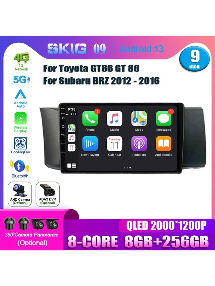 For Toyota GT86 Subaru BRZ 2012-2016 2din Android 14Car Radio Multimedia Video Stereo Play