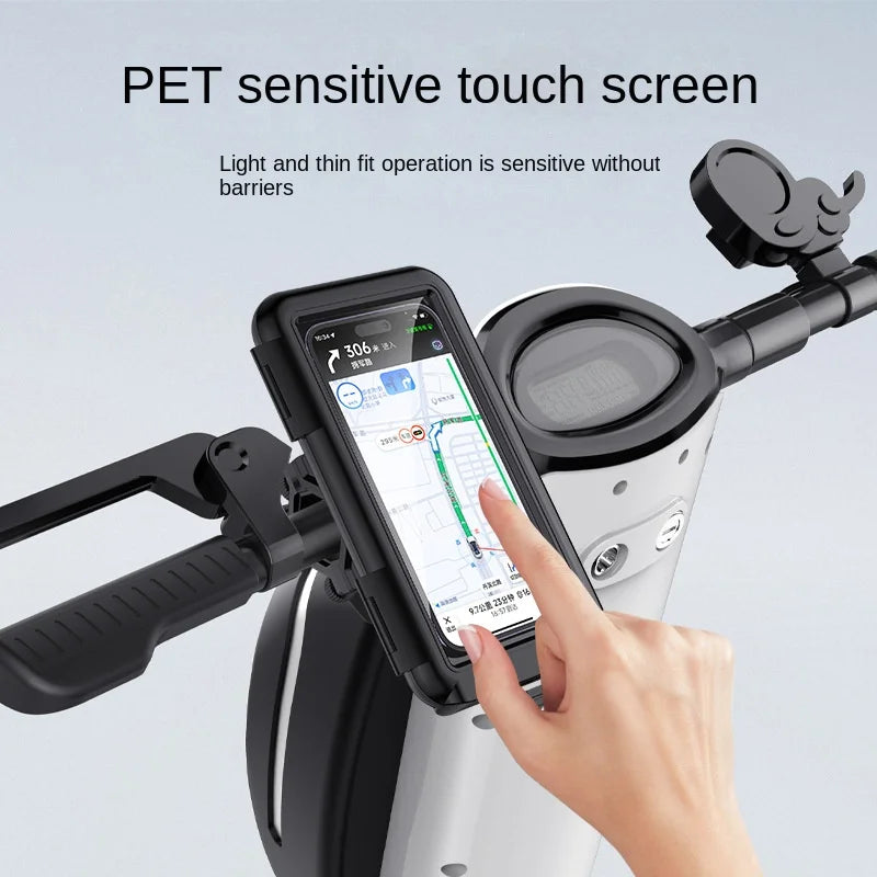 Motorcycle Phone Holder Support Moto Bicycle Waterproof Case Handlebar Stand Case Mount Waterpro - Automotive LED Light