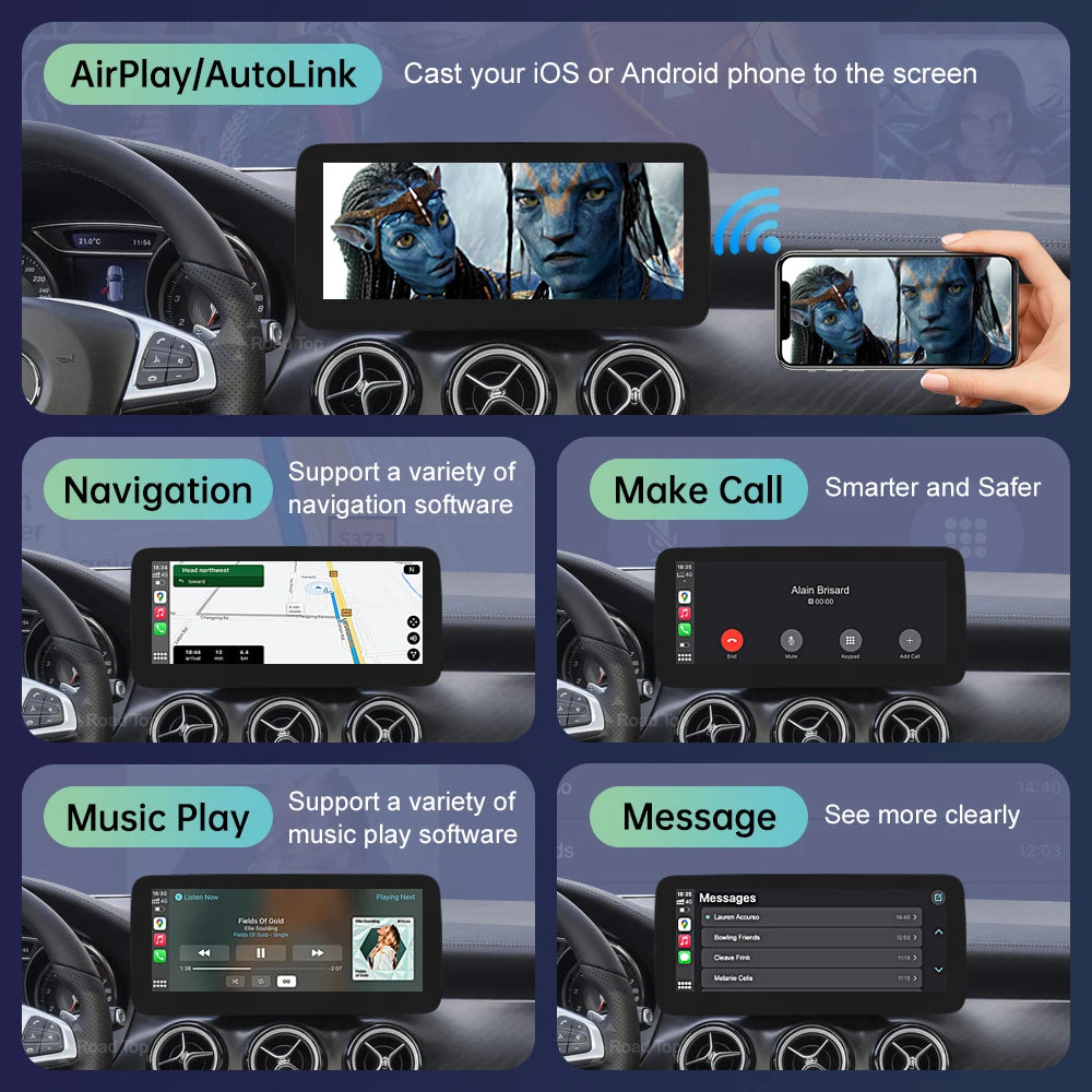 Android Auto Wireless CarPlay Linux Multimedia Touch Screen for Mercedes Benz A Class CLA  | AUTOKITSHOP