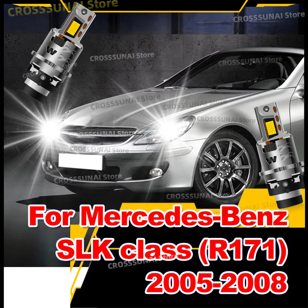 LED Headlights HID Turbo Xenon Car Lamp 50000LM For Mercedes Benz SLK Class R171 2005 2006