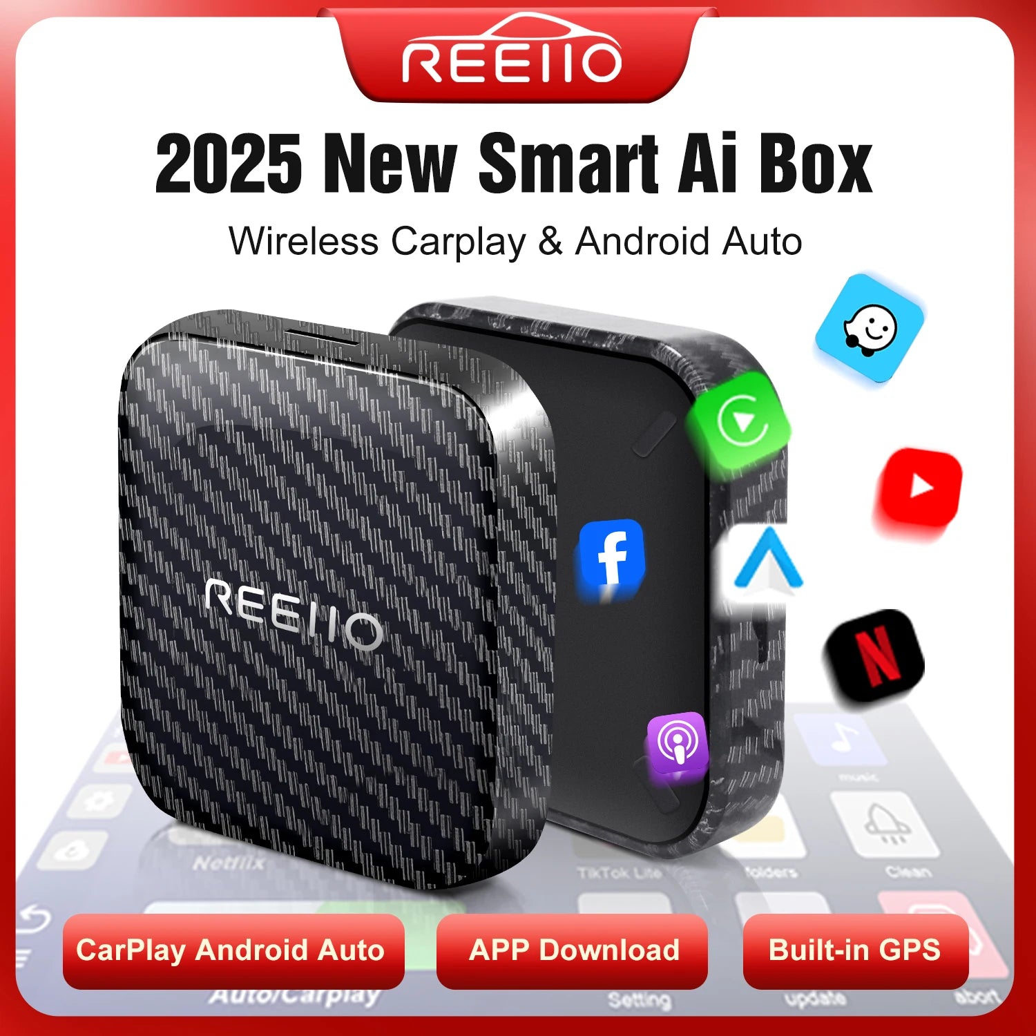 2025 Smart Mini AI Box Wireless Carplay Adapter Android Auto For Toyota VW Mazda Haval Hyu