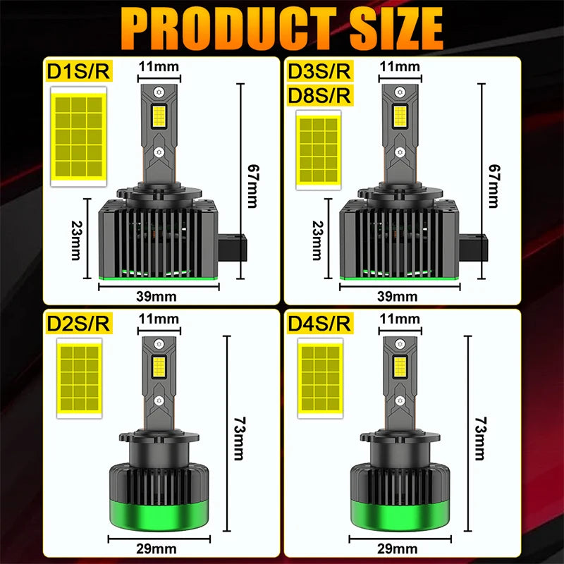 7800W D1S D3S D2S LED CANBUS Headlight 8600000LM Bulbs Super Bright D4S D1R D3R D2R D4R D8