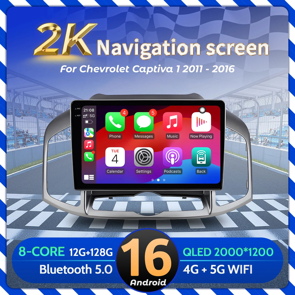 9 inch Car Radio For Chevrolet Captiva 1 2011-2016 Android 16 BT Carplay Multimedia Naviga