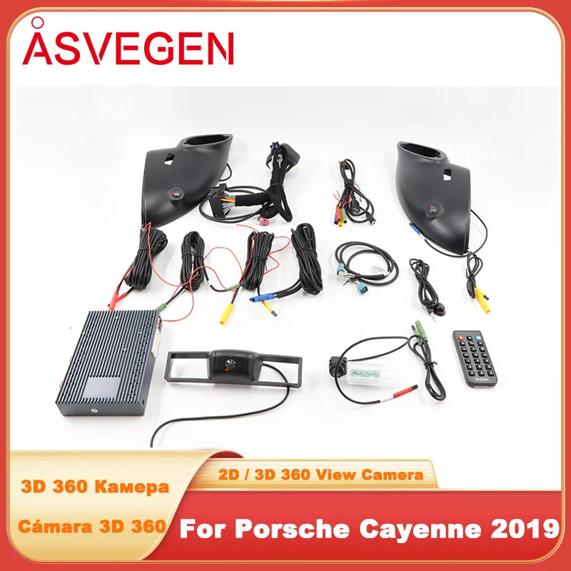 3D 360 Surround View Camera for Porsche Cayenne 2019 Only Bird Eye Reverse Rearview Cam E3