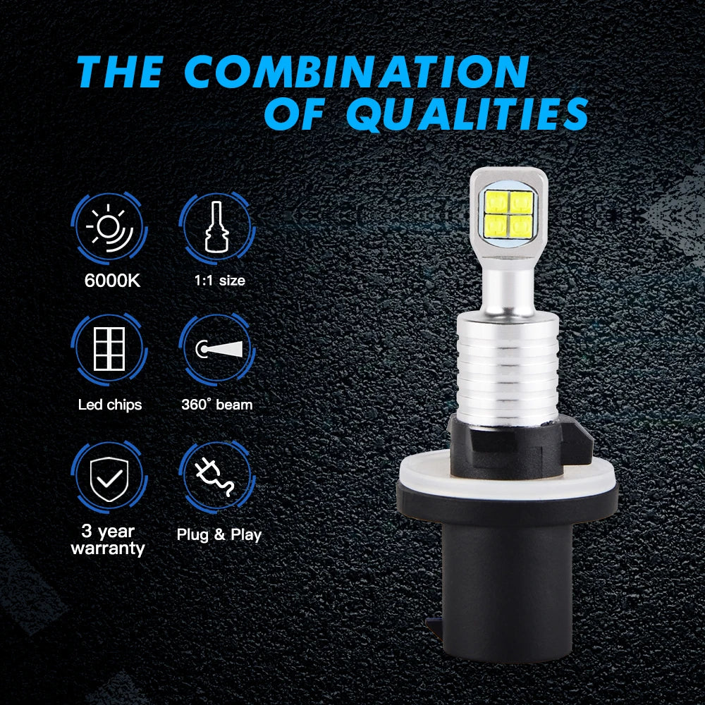 BEVINSEE 2PCS 880 H27W/1 LED Fog Lights 80W 1500LM DRL LED Bulb For Hyundai KIA Ford Subar