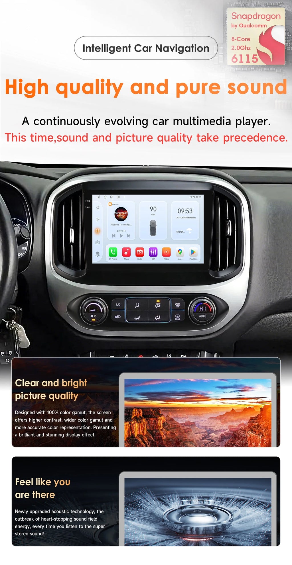 Carplay Android 14 Car radio for GMC Canyon 2015 - 2020 Chevrolet Colorado 2015 - 2018 GPS