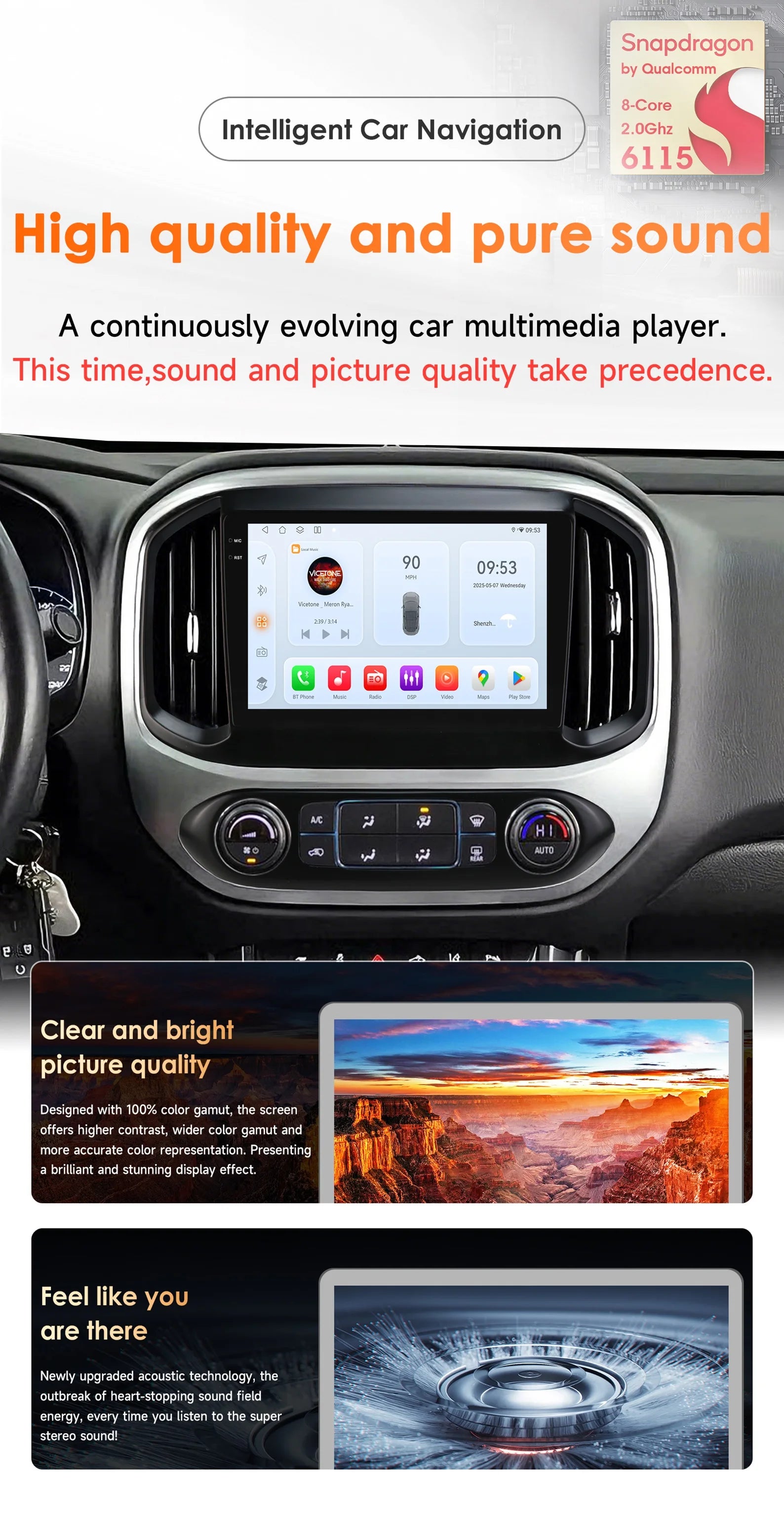 Carplay Android 14 Car radio for GMC Canyon 2015 - 2020 Chevrolet Colorado 2015 - 2018 GPS
