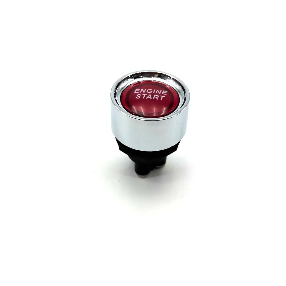 Universal 12V Race Car Engine Start Switch Push Button Starter Red LED Chrome