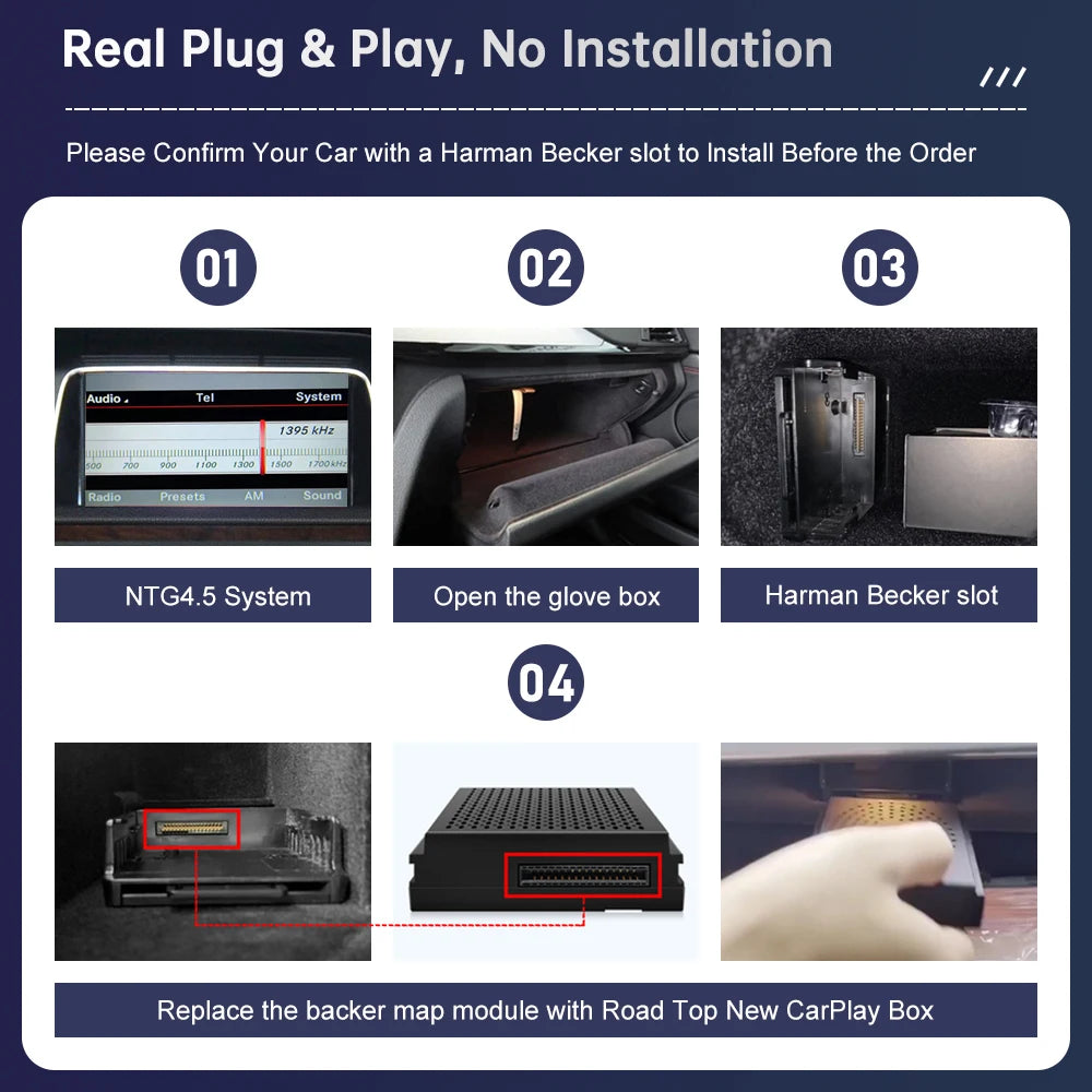 Plug and Play Wireless CarPlay for Mercedes Benz E Class W207 W212 NTG4.5 2011-2014 Androi