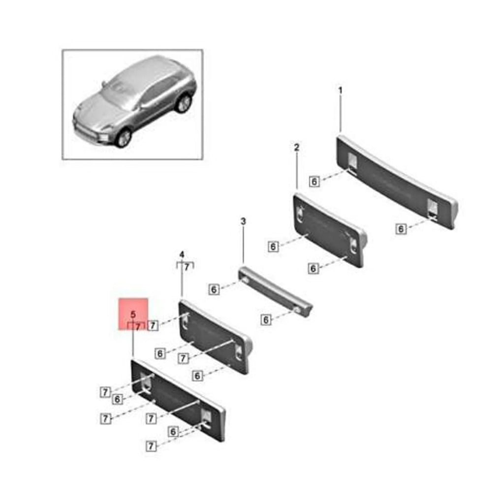 Front License Plate Bracket Front License Plate Bracket 95B807287 Bumper License Plate Mount Hol - Automotive LED Light