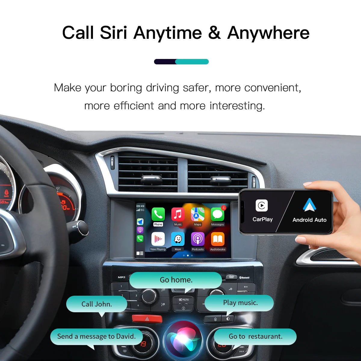 CarPlay & Android Auto Wireless For Peugeot Citroën SMEG - Compatible with 208 308 308 508 | AUTOKITSHOP