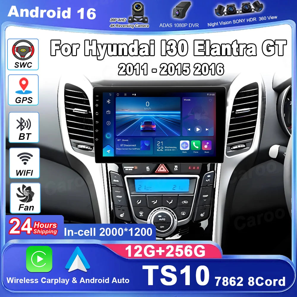 Android 16 Radio For Hyundai I30 Elantra GT 2011 - 2015 2016 Auto Stereo Multimedia Player
