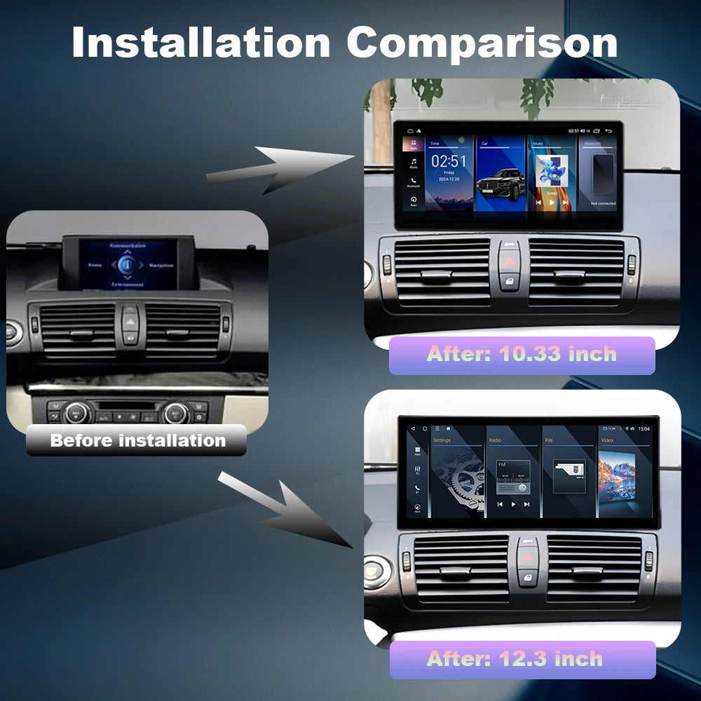 For BMW X1 E81 E82 E87 2007-2011 CCC CIC System Right Hand Drvie 4G CarPlay Android 14 Car