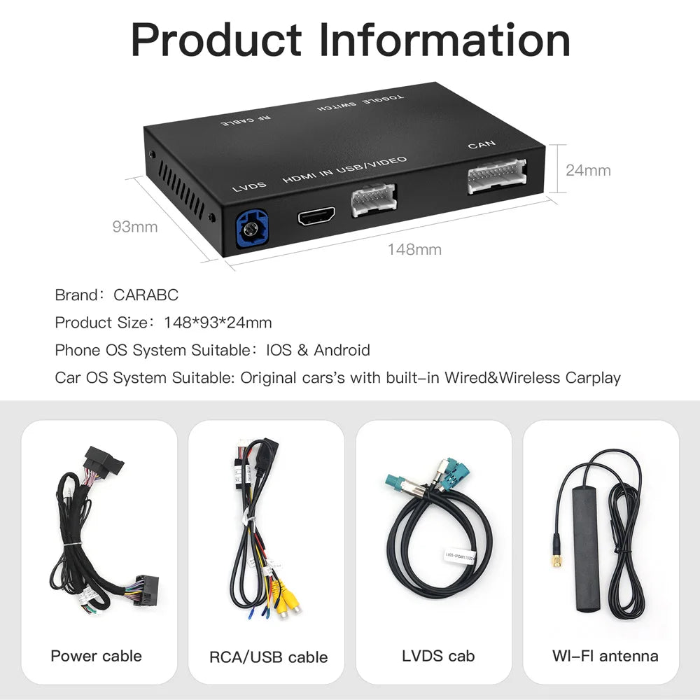 CARABC For Benz NTG4.5/4.7 System Wireless CarPlay Adapter Android Auto Module For Mercede