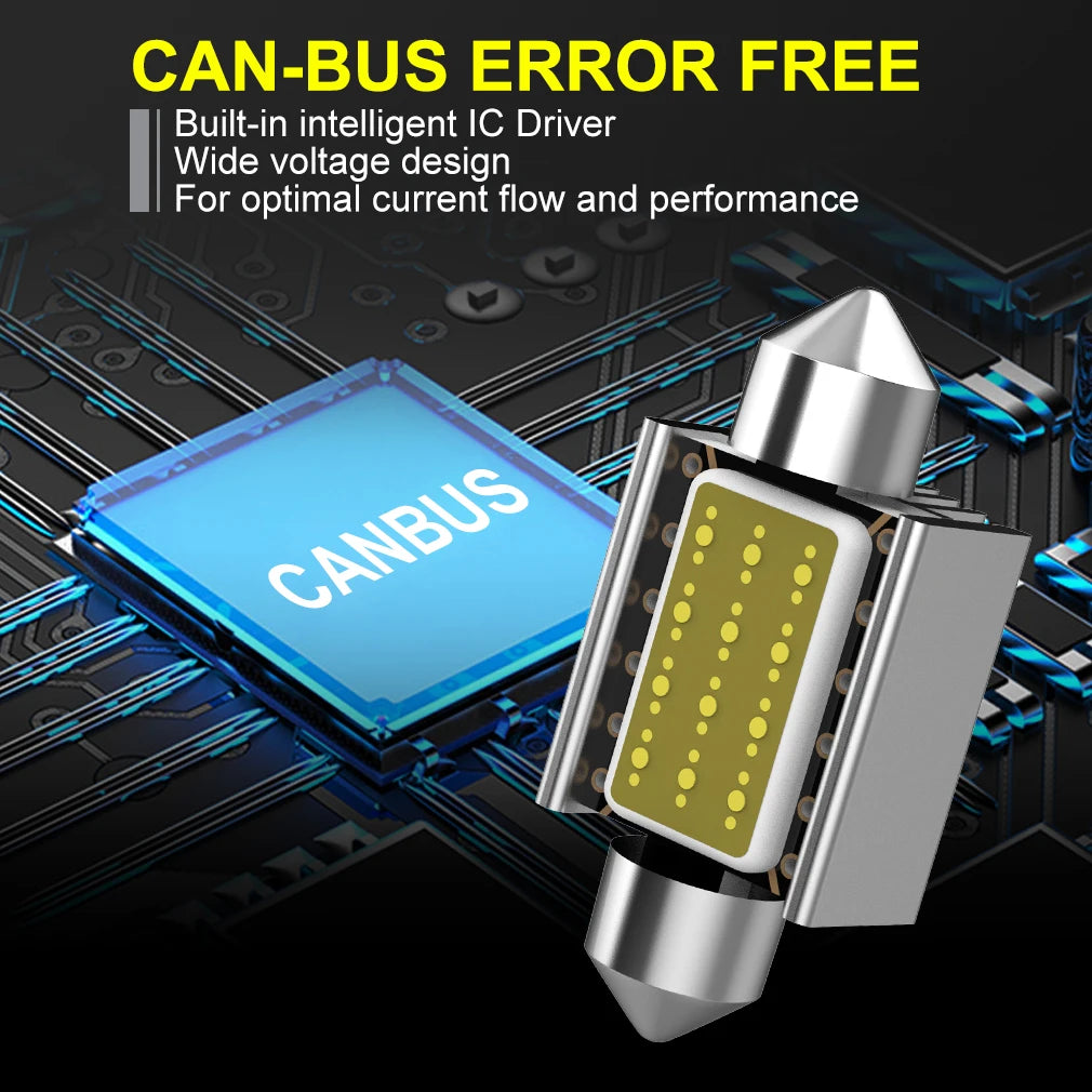 2-Piece LED Interior Light Kit for C10W C5W - Canbus Error-Free Interior Bulbs