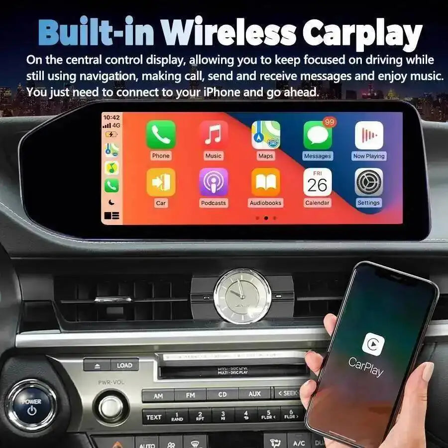 12.3'' Android 15 Qled Screen For Lexus ES ES300 ES250 ES350 ES300h 2013-2017 BT Car Radio