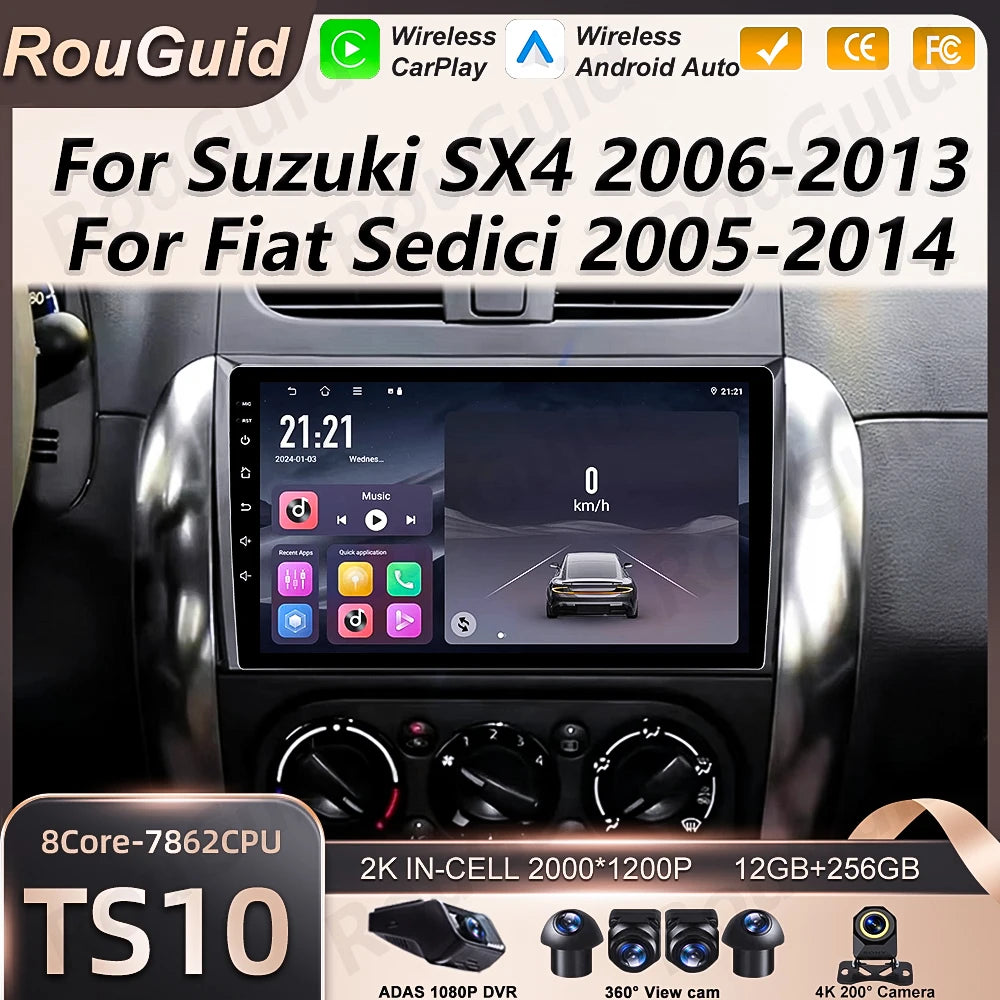 Android16 Car Radio For Suzuki SX4 2006-2013 Fiat Sedici 2005-2014 Multimedia Video Player | AUTOKITSHOP
