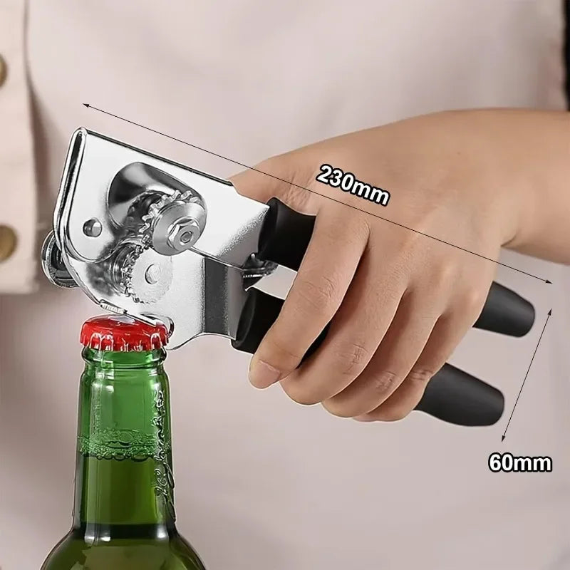 Stainless Steel Manual Can Opener Heavy Duty Handheld with Extra Long Handles for Seniors Elderl - Automotive LED Light