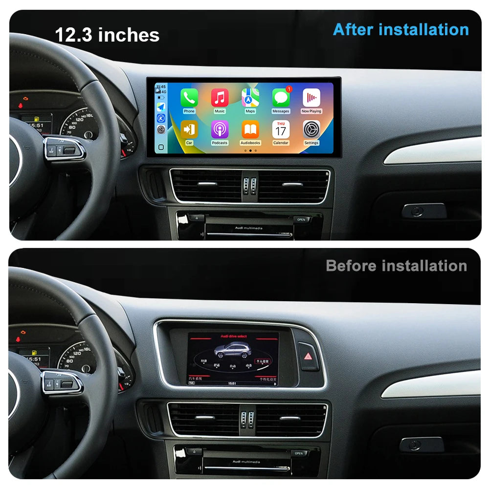 10.33 "/12.3" Android 14 Car Radio Video Multimedia Player for Audi Q5 2009 - 2019 Wireles