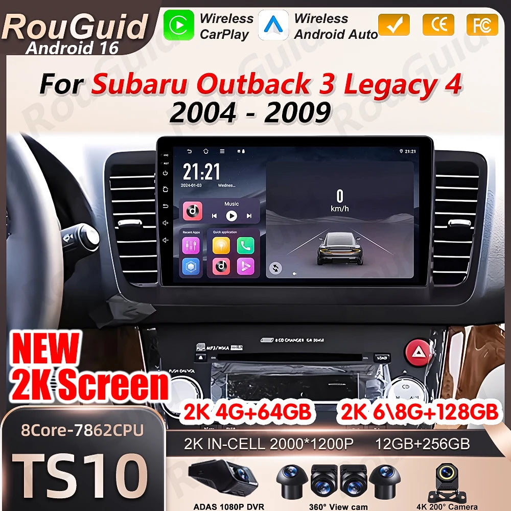 Android 16 Car Radio Carplay For Subaru Outback 3 Legacy 4 2004 2005 2007 2008 2009 GPS Na | AUTOKITSHOP