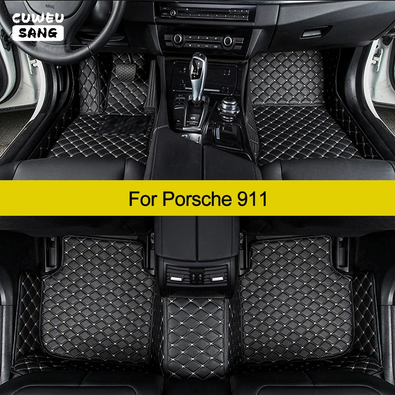 CUWEUSANG Custom Car Floor Mats For Porsche 911 991 992 997 Auto Carpets Foot Coche Access | AUTOKITSHOP