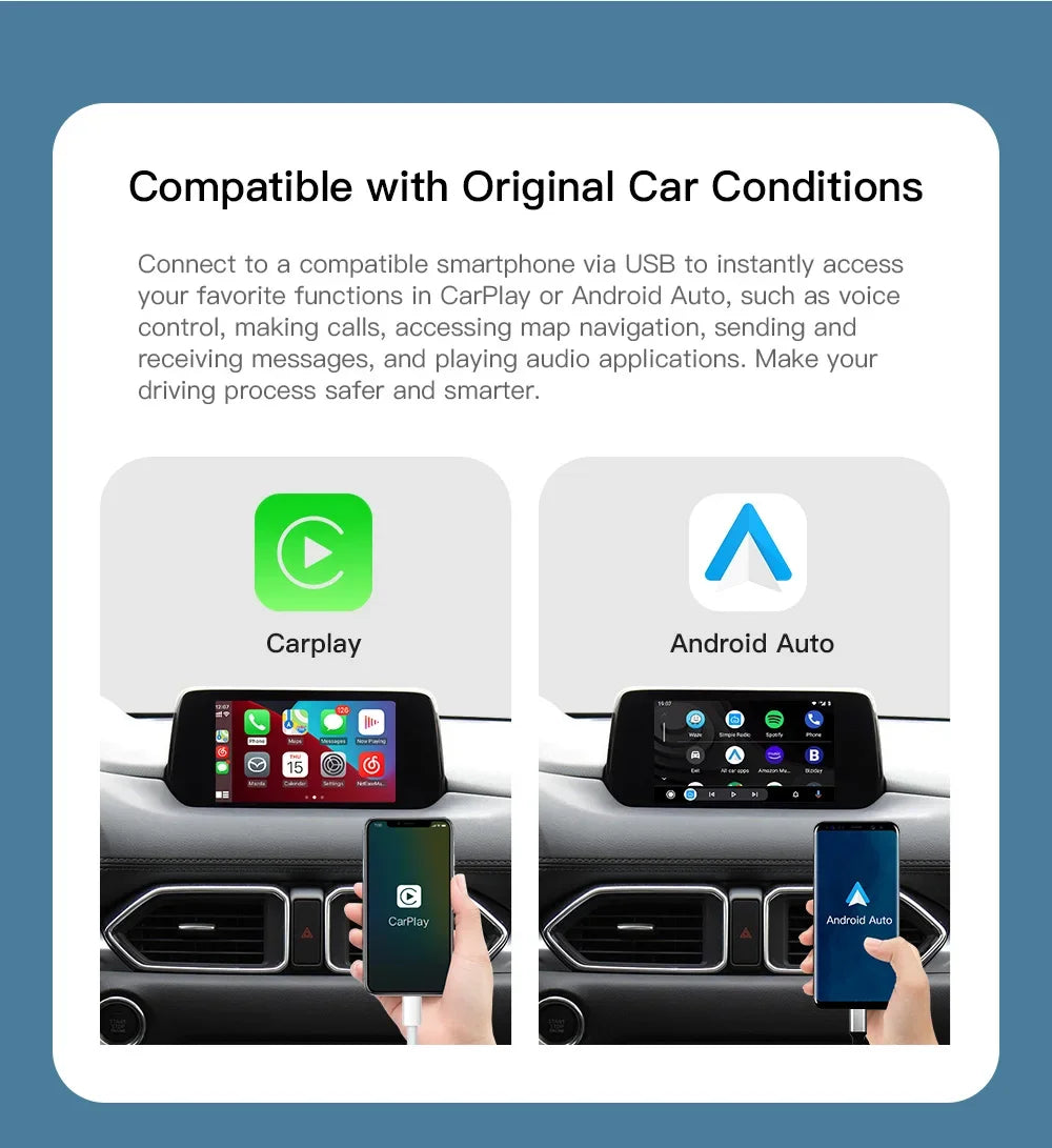 Upgrade P2 Apple CarPlay Android Auto USB Adapter Hub OEM Retrofit For Mazda 2 3 6 CX30 CX