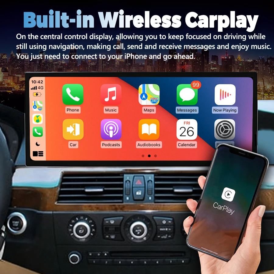 15.8" Car Radio For BMW 5 Series 3 Series E90 E91 E92 E60 E61 E63 E64 2010-2012 CarPlay An