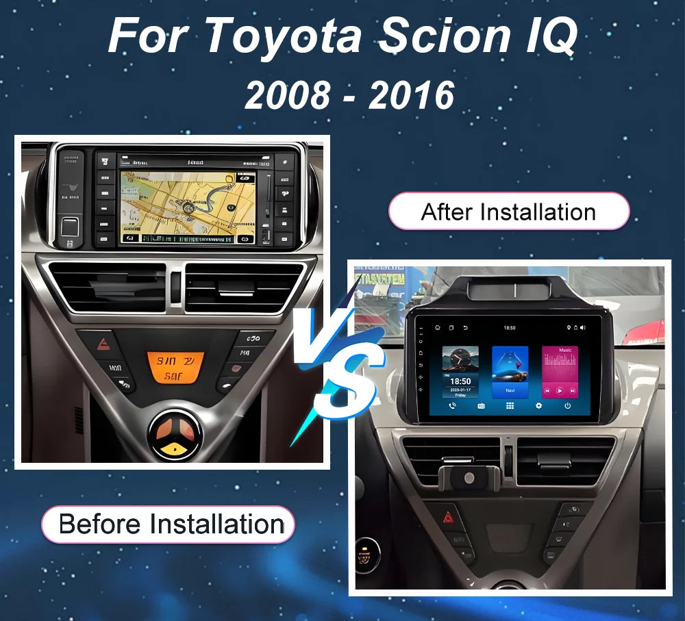 Android 16 Car Radio Stereo Head Unit For Toyota Scion IQ 2008-2016 Multimedia Video Playe