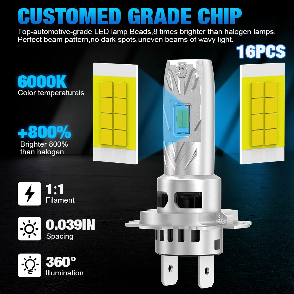 XSTORM H7 LED Headlight Bulb Canbus Mini Kit 60W 20000LM 6500K CSP for Car Headlamp White